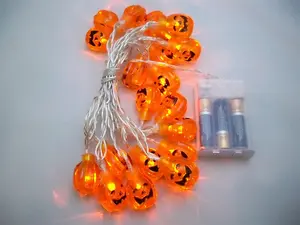 2 sets of 20 Pumpkin LED Indoor Halloween Battery 3M String Lights