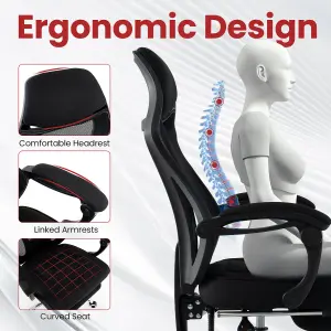 COSTWAY Ergonomic Swivel Mesh Office Chair with Footrest