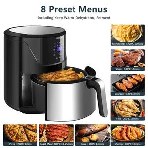 7 L Family Digital Touchscreen Air Fryer Silver/Black