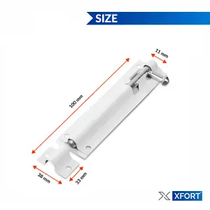 XFORT 2 Pack Tower Bolt White 100mm (4")