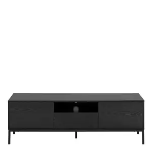 Seaford 2 Door 1 Drawer TV Unit in Ash Black