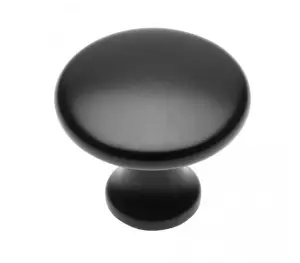 Kitchen Cupboard Cabinet Door Drawer Round Knob Handle Udine by GTV Black Matt