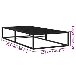 Berkfield Bed Frame Black Metal 100x200 cm