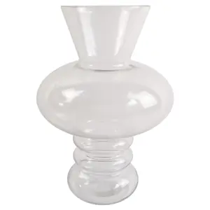 35cm Bubble Clear Glass Vase Large