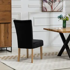 Pienza Velvet Dining Chairs - Set of 2 - Black