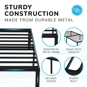 House of Home King Size Platform Bed Frames Durable Metal Black Powder Coating