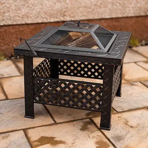 Square Garden Fire Pit with Poker