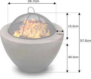 Centurion Supports Fireology DIABLO Contemporary Garden Fire Pit Brazier and Barbecue with Concrete Eco-Stone Finish