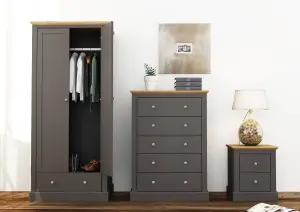 Devon 2 Door Wardrobe Charcoal