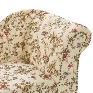 Right Hand Chaise Lounge Flower Print Beige NIMES