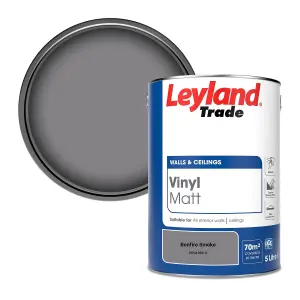 Leyland Trade Vinyl Matt Walls & Ceilings Emulsion Paint Bonfire Smoke (PPG1003-5) 5L