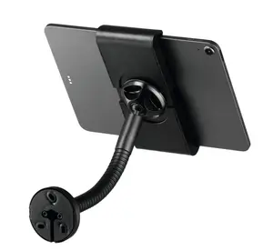 Durable TOUGH Locking Goose Neck Tablet Holder Wall/Table Mount  - Black