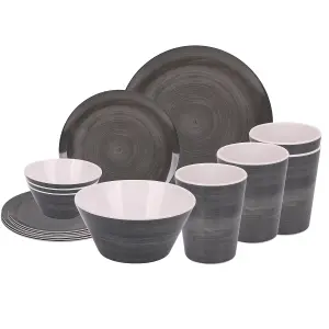 16pcs Melamine Dinnerware Set, Swirl Design