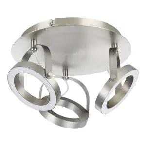 Cyber Satin nickel effect 3 Light Spotlight