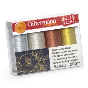 T/SET METALLIC 200M - Thread Set: Metallic: 4 x 200m - Gutermann