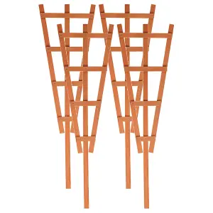 URBNLIVING 70cm Height 4 Pcs Natural Wooden Potted Climbing Garden Plants Trellis Plant Support Frame