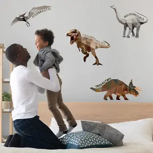 Geometric Named Dinosaur Wall Stickers