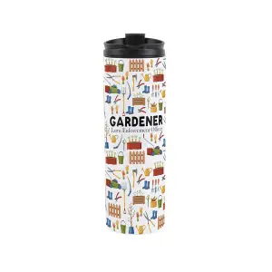 Gardener Travel Mug - Novelty Landscaping Gift - Stainless Steel Vacuum-Sealed Double-Walled Hot/Cold Drinks Travel Flask