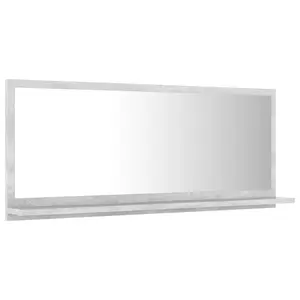 Dorlene Framed Wall Mounted Bathroom Mirror Concrete Grey / 90 cm