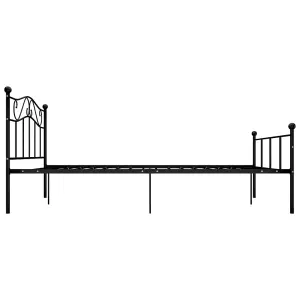 Berkfield Bed Frame Black Metal 140x200 cm