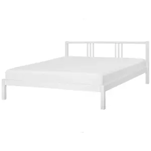 Wooden EU Super King Size Bed White VANNES