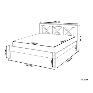 Wooden EU Super King Size Bed White TANNAY