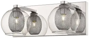 Luminosa Spring 2 Light Indoor Wall Light Mesh Chrome, G9