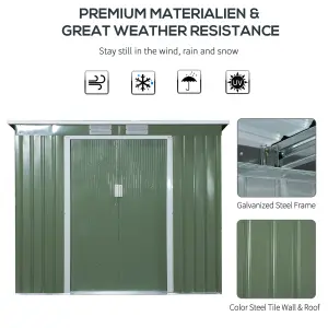 Outsunny 7 x 4ft Metal Garden Storage Shed w/ Double Door & Ventilation Green