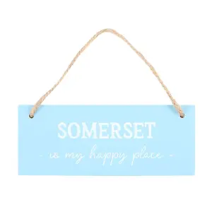 Something Different Somerset Is My Happy Place Hanging Sign Blue/White (One Size)