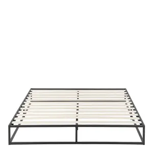 Dekker Minimal Metal Bed - 25 cm High Black / Double (4'6)