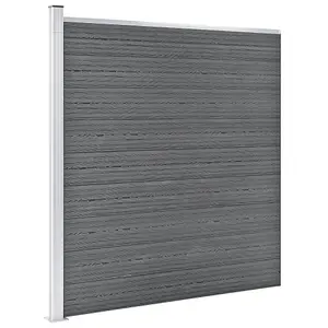 Berkfield WPC Fence Set 6 Square + 1 Slanted 1138x186 cm Grey