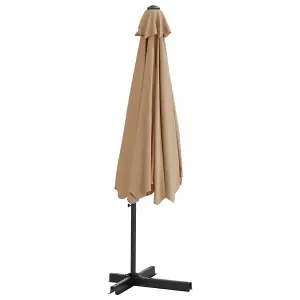 Berkfield Outdoor Parasol with Steel Pole 300 cm Taupe