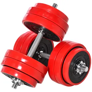 HOMCOM 30KGS Dumbbell & Barbell Adjustable Ergonomic Set Exercise in Home Gym