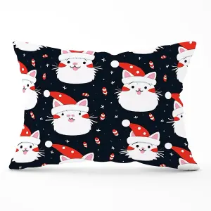 Cute Cats Wearing Santa Claus Hats Cushions 33cm x 48cm