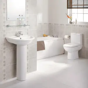 Ideal-Standard Della White Close-coupled Toilet & cistern with Soft close seat & Close coupled cistern