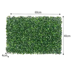 6 Pcs Artificial Grass Wall Boxwood Hedge Panels for Both Indoor & Outdoor, 40 x 60cm