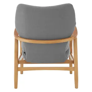 Interiors by Premier Stockholm Grey Chair With Birchwood Frame