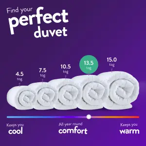 Slumberdown Feels Like Down Super King Duvet 13.5 Tog Quilt Ideal for Winter Machine Washable 260x220cm