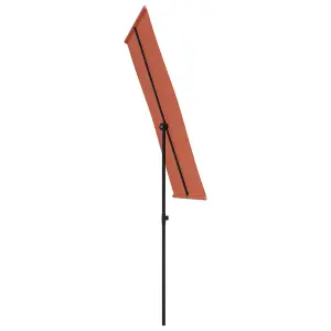 Berkfield Outdoor Parasol with Aluminium Pole 180x130 cm Terracotta