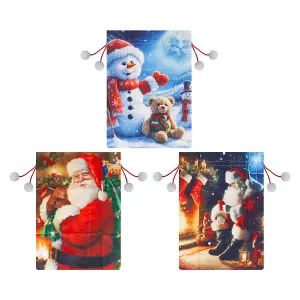 Christmas Santa Sack 1 x Varied Design 60cm x 80cm Christmas Themed