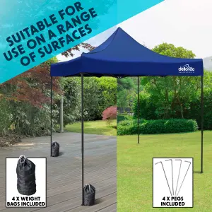 Dellonda Premium 3x3m Pop-Up Gazebo & Side Walls with Carry Bag, Stakes & Weight Bags