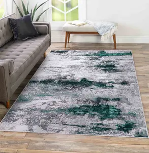 Onyx Modern Grunge Sprayed Abstract Area Rugs Aqua 160x230 cm