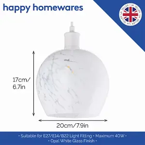 Contemporary Designer Opal White Snowflake Glass Pendant Ceiling Lighting Shade