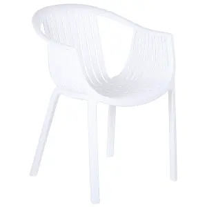 Set of 4 Garden Chairs NAPOLI White