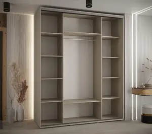 Elegant Dakota VI Sliding Door Wardrobe 1900mm - Spacious Storage with Three Doors, Hanging Rails, and Shelves H2350mm D600mm