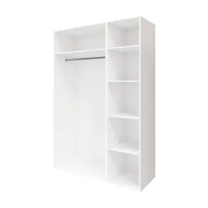 GoodHome Atomia Freestanding Matt white Chipboard Mirrored Triple Wardrobe (H)2250mm (W)1000mm (D)580mm