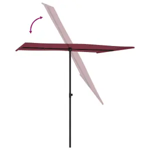 Berkfield Outdoor Parasol with Aluminium Pole 2x1.5 m Bordeaux Red