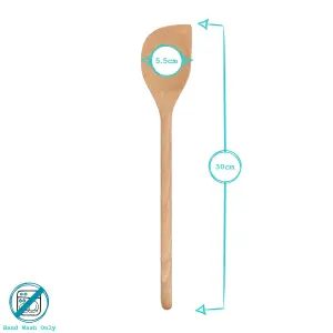 Argon Tableware Wooden Scraper Spoons - 30cm - Pack of 12