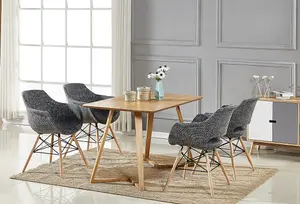 Olivia Dallas Dining Set with an Oak Dining Table and 4 Dark Grey Dining Chairs