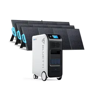 BLUETTI Solar Power Station EP500Pro with 3 pieces 200W solar panels 5100Wh LiFePO4 Battery Backup 3000W UPS Solar Generator